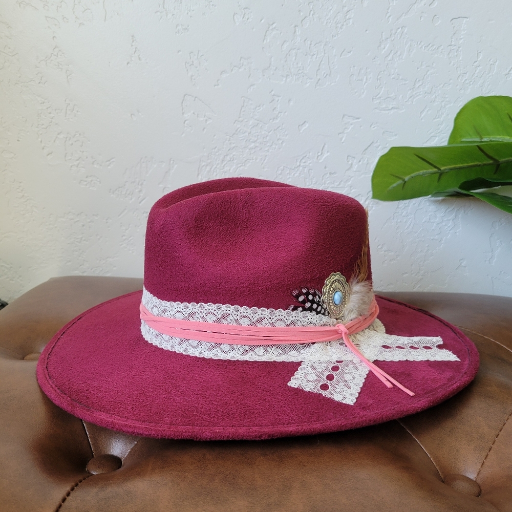 Burgundy Suede Hat